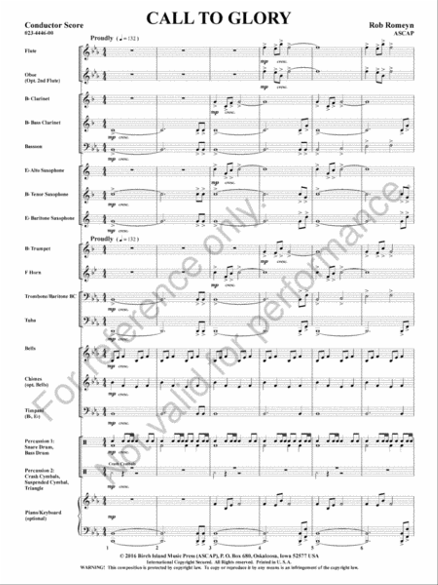 Call To Glory Concert Band scores gallery preview page 4