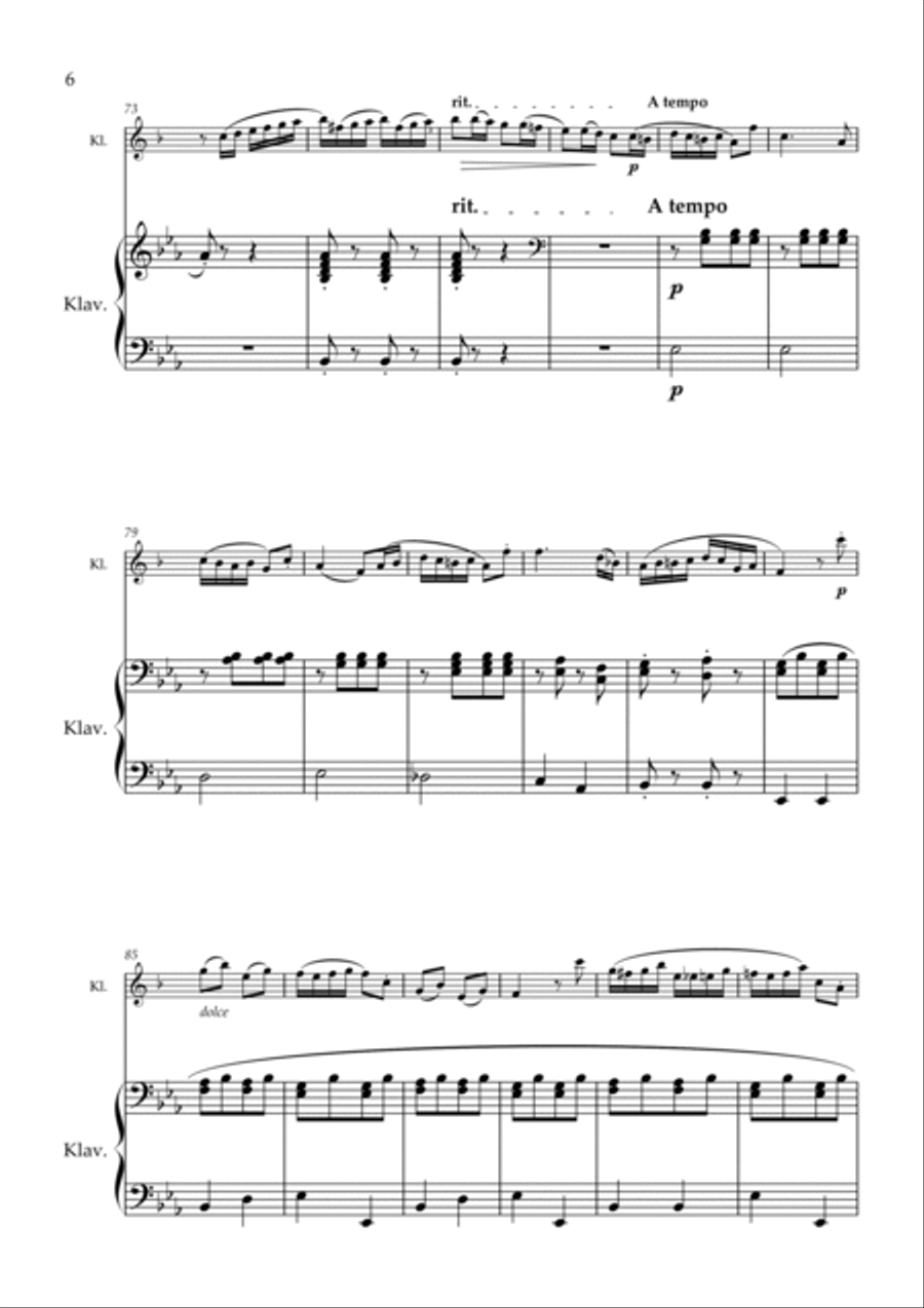 Rondo from Anton Diabelli Clarinet Solo scores gallery preview page 6