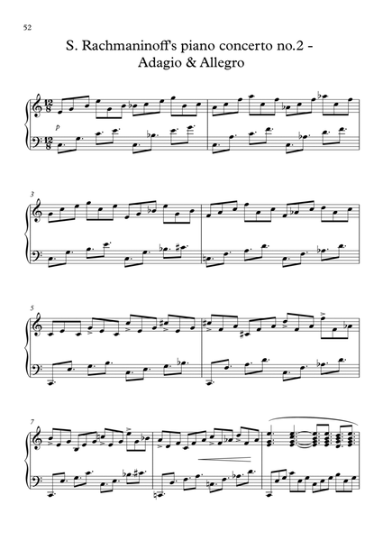 S. Rachmaninoﬀ piano concerto no.2 - Adagio & Allegro themes