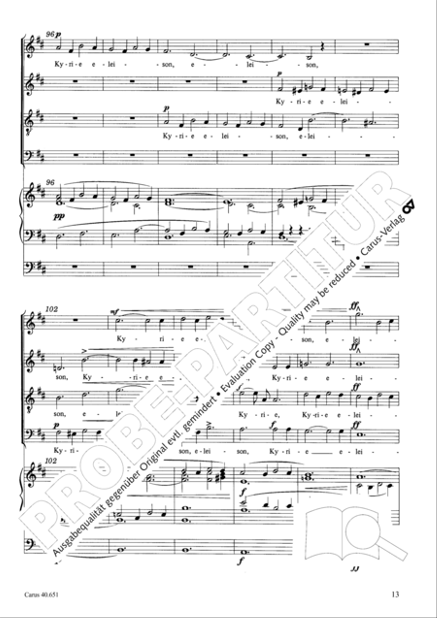 Mass in D Major (Missa in D) 4-Part scores gallery preview page 22