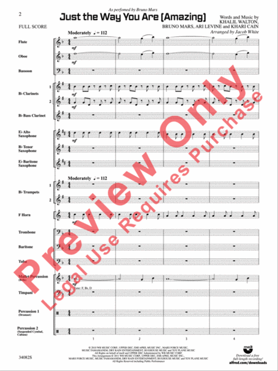 Just the Way You Are (Amazing) Concert Band scores gallery preview page 3