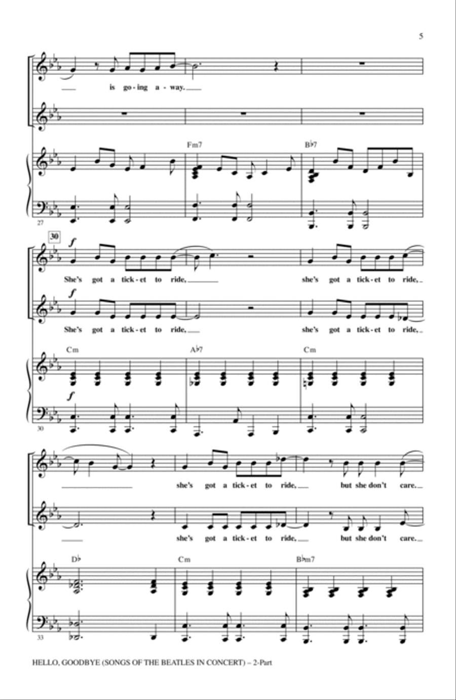 Hello, Goodbye (Songs Of The Beatles In Concert) 2-Part scores gallery preview page 4