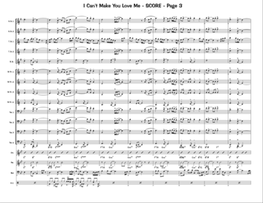 I Can't Make You Love Me Jazz Ensemble scores gallery preview page 3