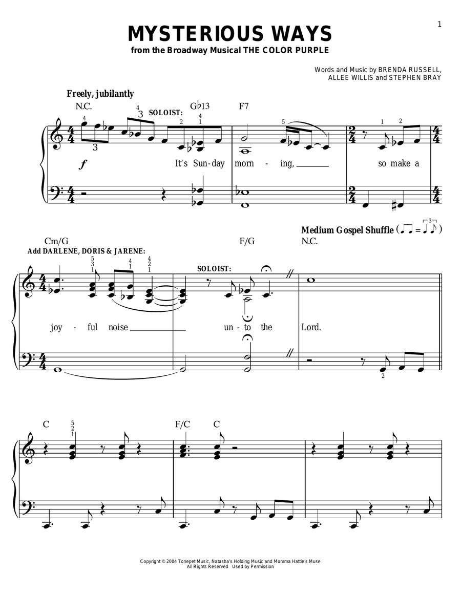 Mysterious Ways Mysterious Ways Voice scores gallery preview page 1