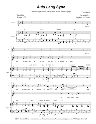 Auld Lang Syne (Duet for Soprano and Tenor solo)