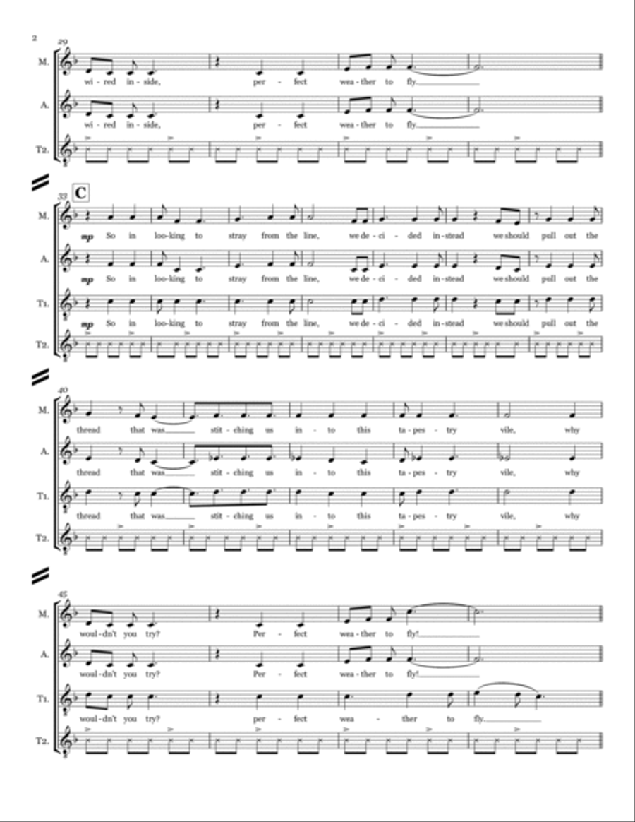 Weather To Fly A Cappella scores gallery preview page 2