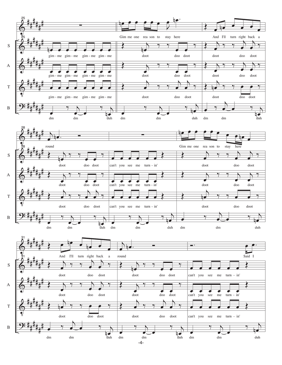 Give Me One Reason Give Me One Reason 4-Part scores gallery preview page 4