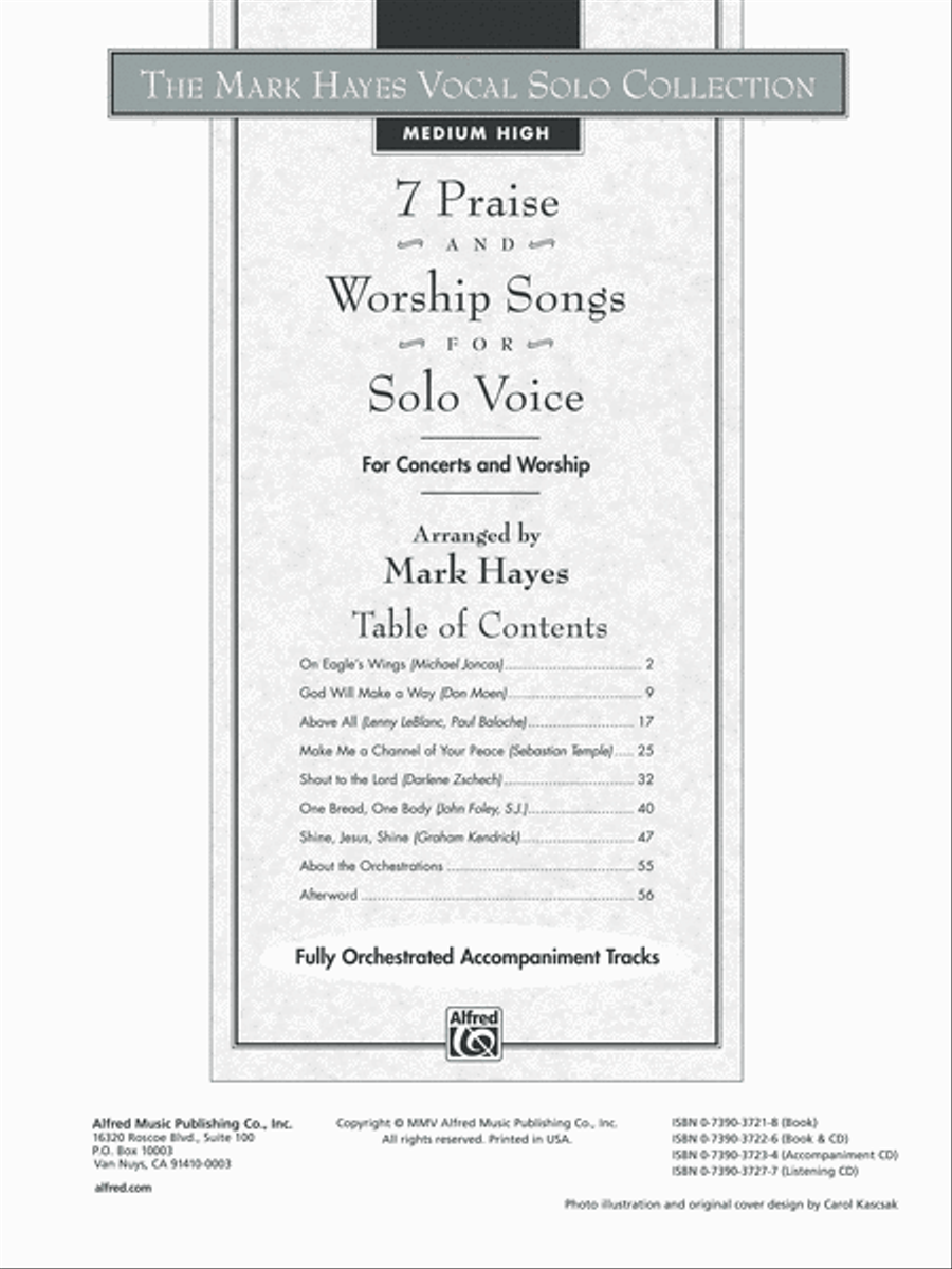 The Mark Hayes Vocal Solo Collection -- 7 Praise and Worship Songs for Solo Voice