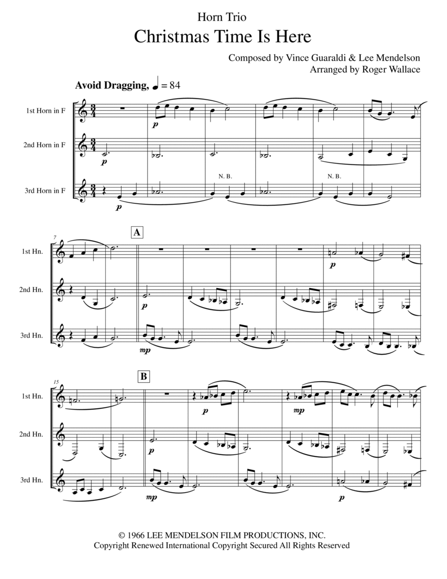Christmas Time Is Here Christmas Time Is Here Brass Trio scores gallery preview page 1