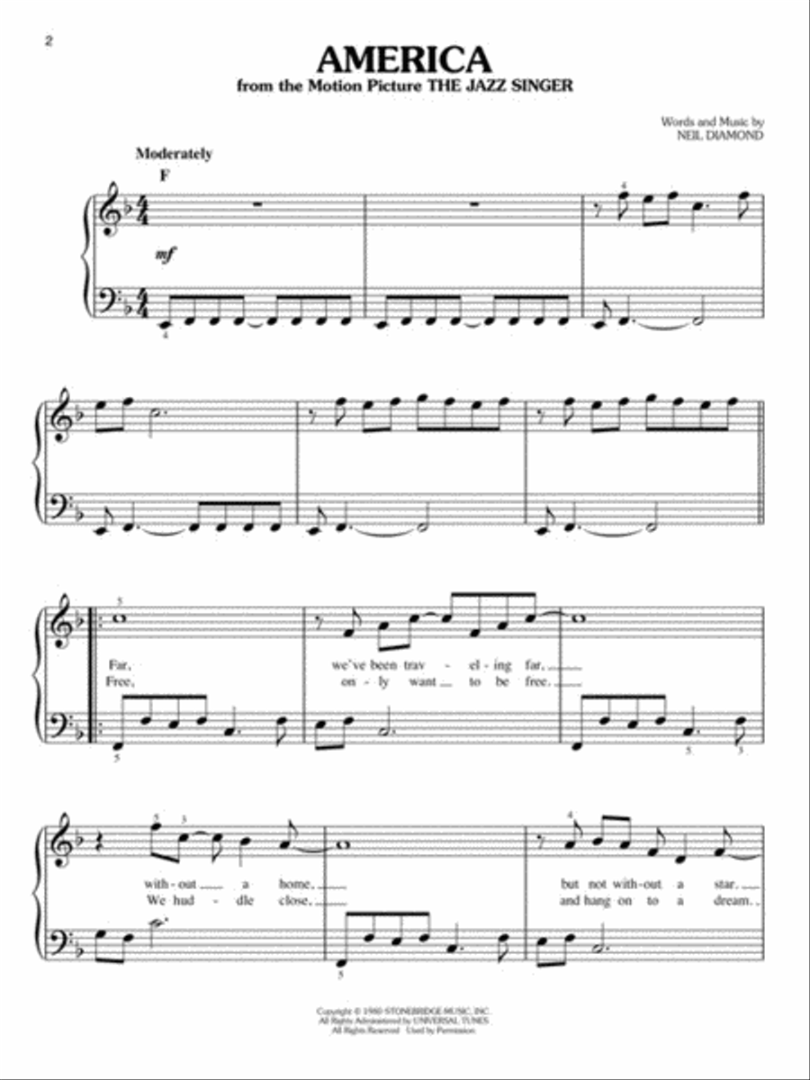 Neil Diamond – Easy Piano Collection – 2nd Edition Easy Piano scores gallery preview page 3