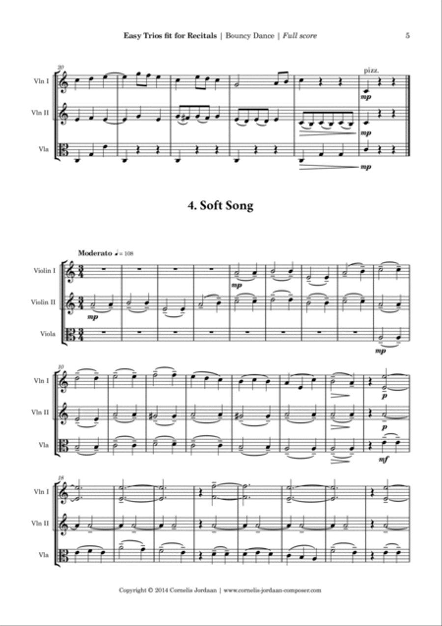 Easy Trios fit for Recitals, for 2 violins & viola String Trio scores gallery preview page 5
