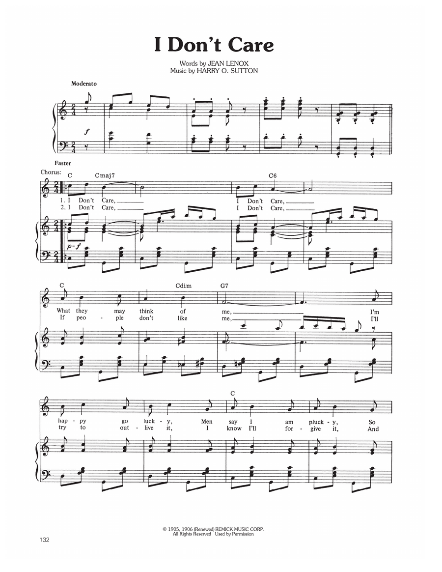 I Don't Care Piano, Vocal, Guitar scores gallery preview page 1