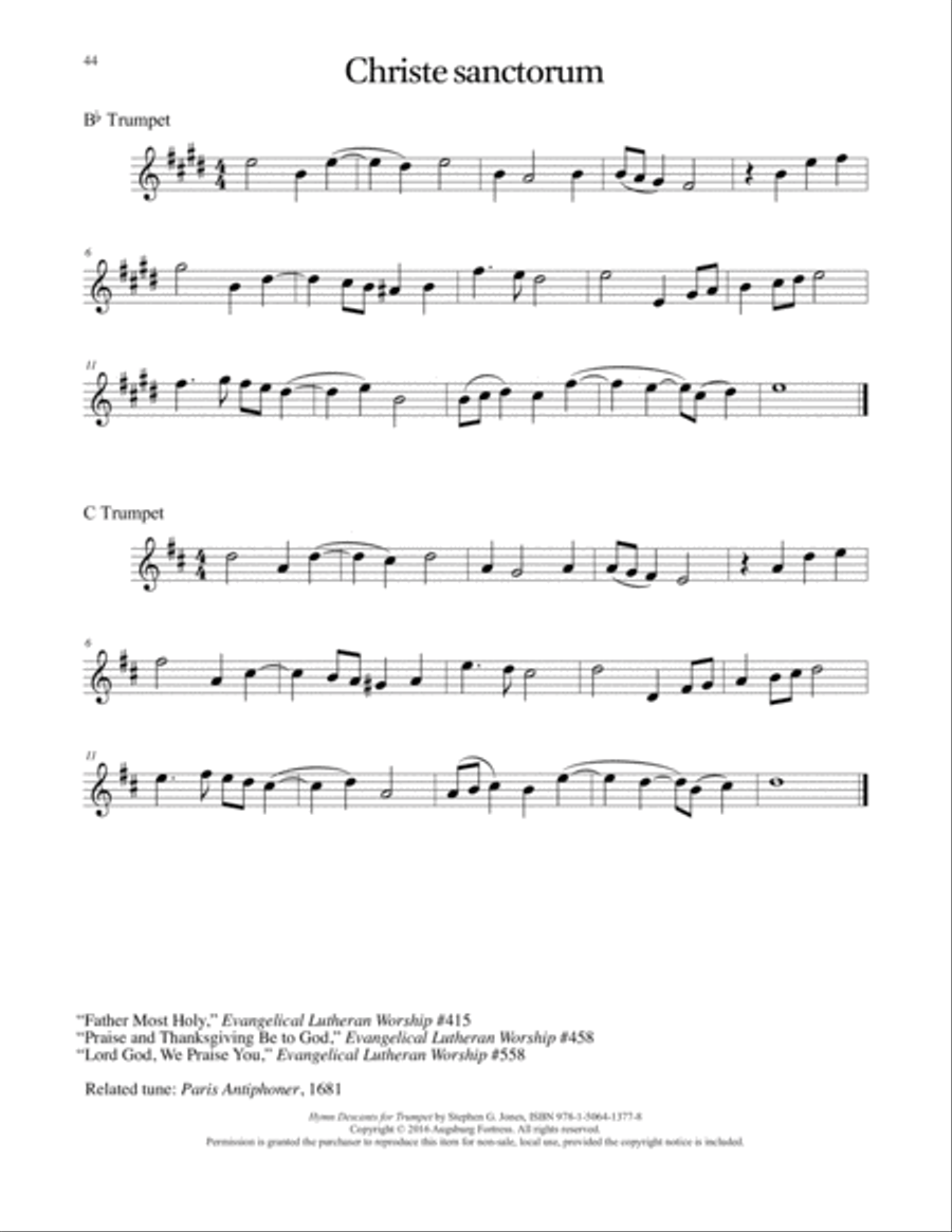 Hymn Descants for Trumpet C Trumpet scores gallery preview page 45