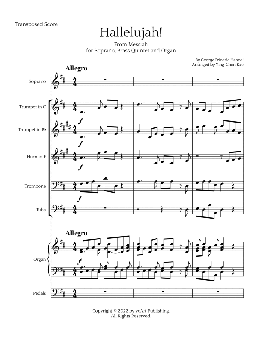 Hallelujah Chorus Hallelujah Chorus Small Ensemble scores gallery preview page 1