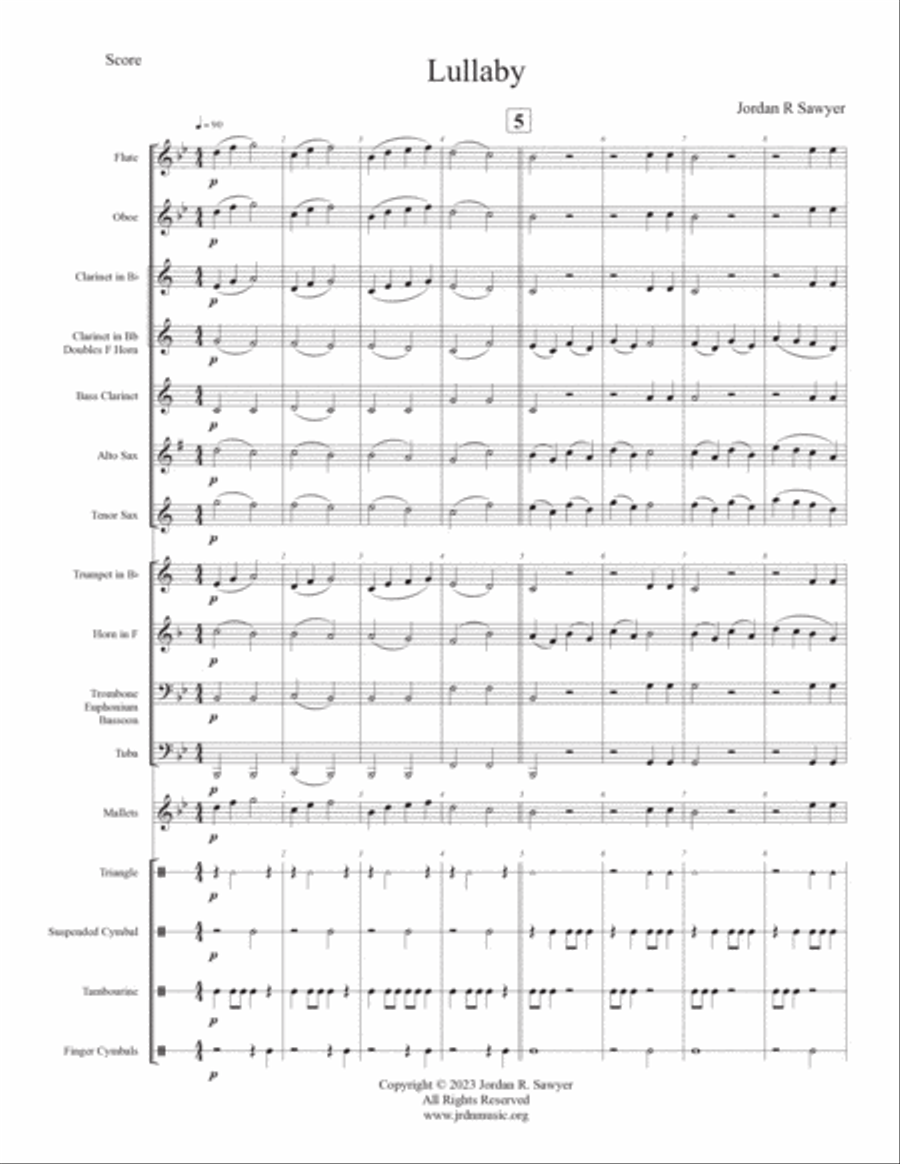 Lullaby Lullaby Concert Band scores gallery preview page 4