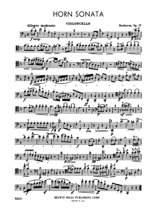 Book cover for Horn Sonata, Op. 17: Cello