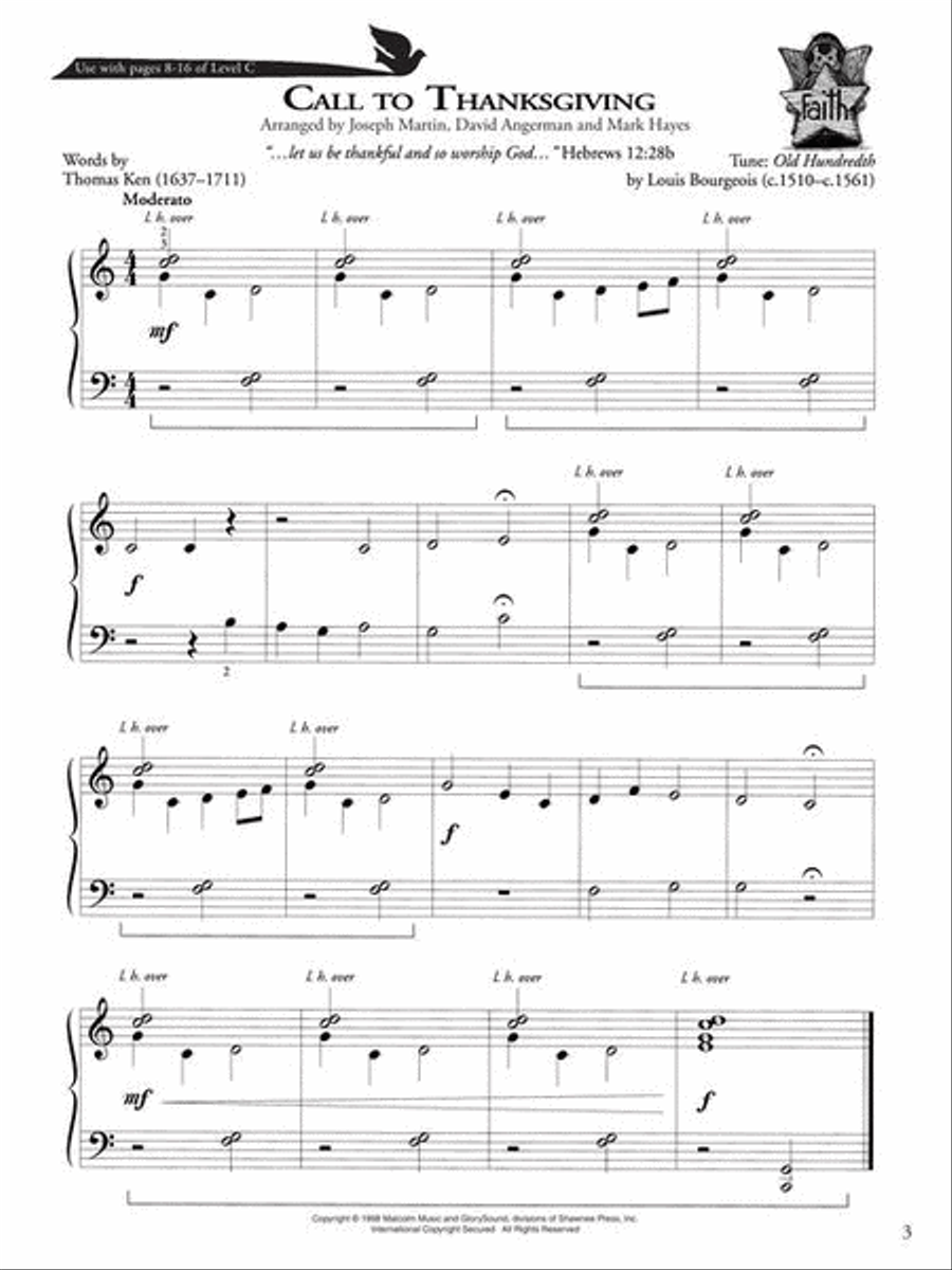 Keys for the Kingdom - Performance Book, Level C Piano Method scores gallery preview page 4