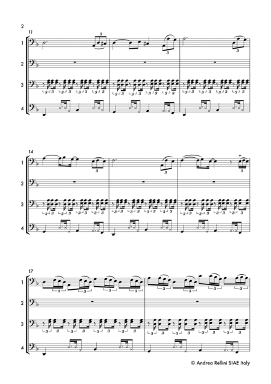LE ARMI BIANCHE (Cello quartet) Cello scores gallery preview page 3