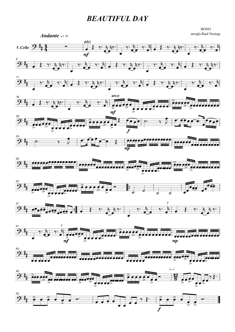 Beautiful Day String Quartet scores gallery preview page 1