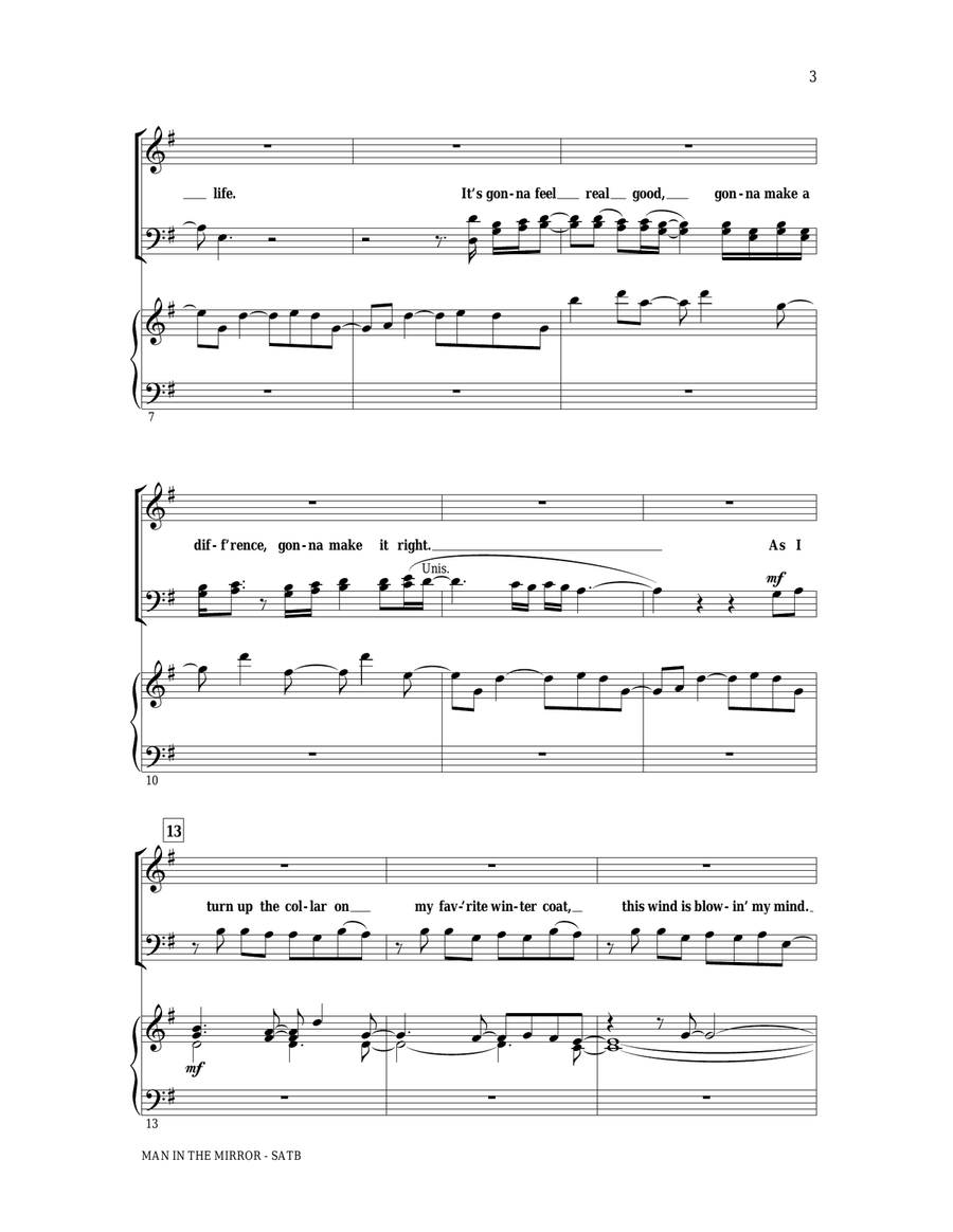 Man In The Mirror (arr. Ed Lojeski) 4-Part scores gallery preview page 2