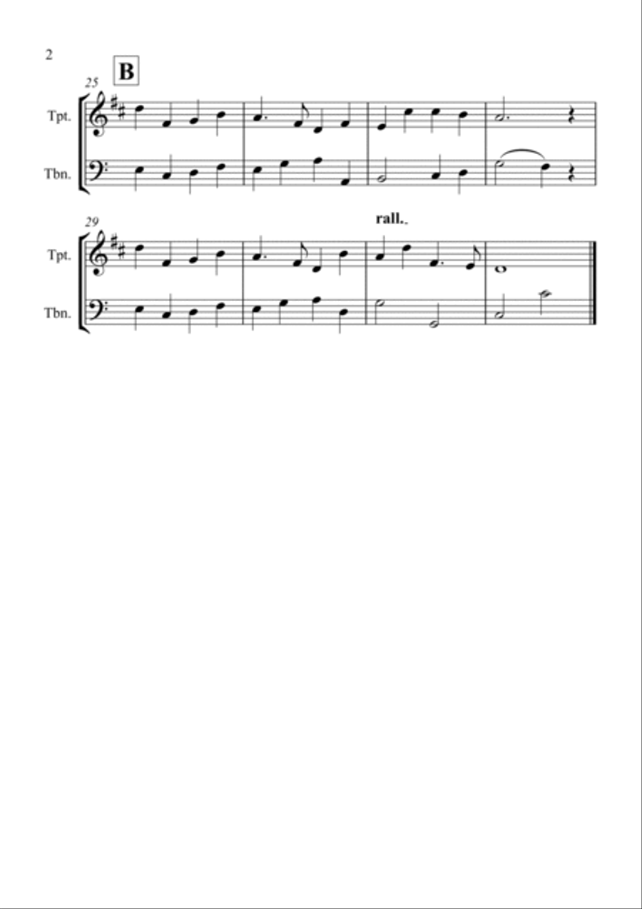 All Things Bright and Beautiful for Trumpet and Trombone Duet Brass Duet scores gallery preview page 2