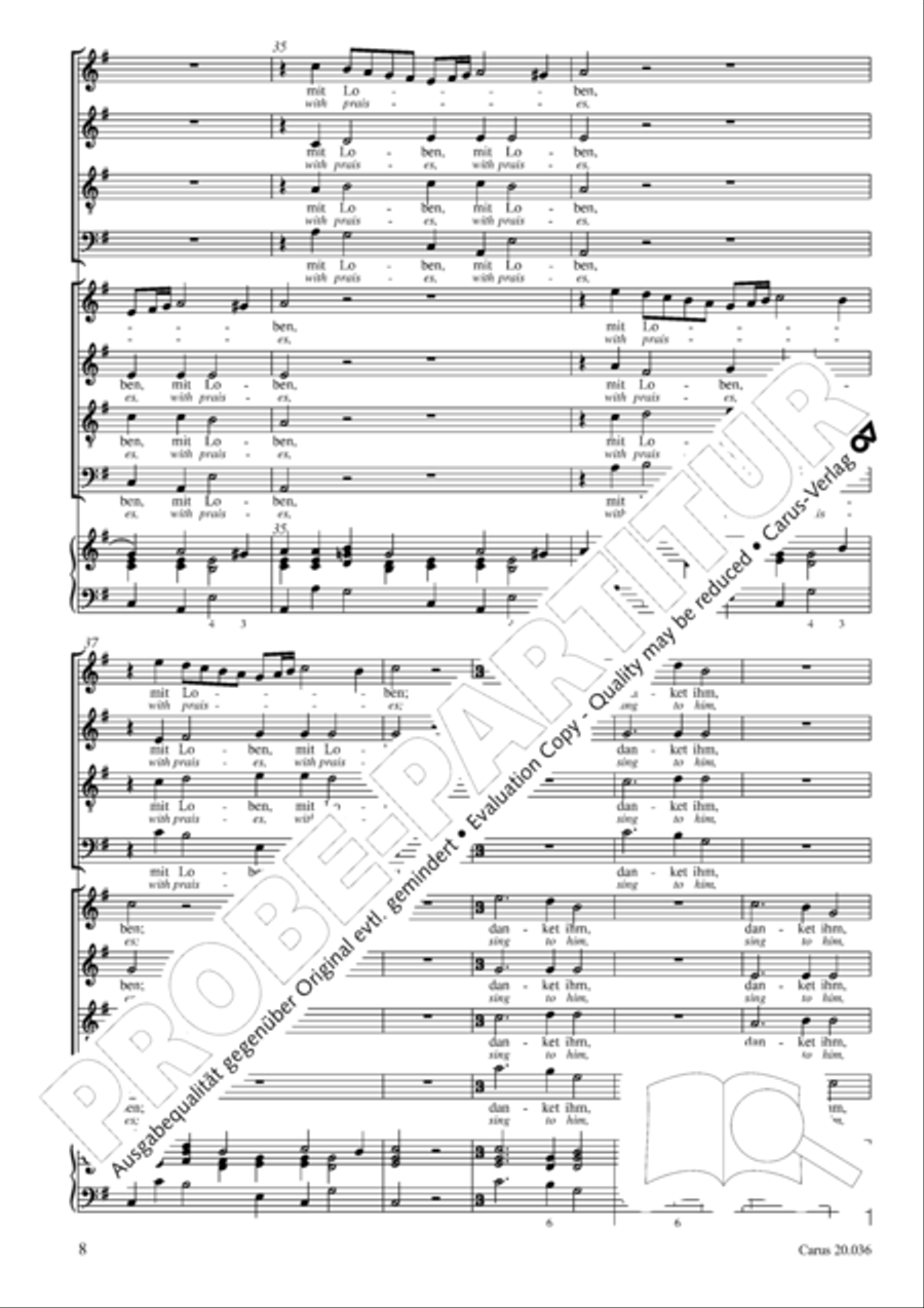 Shout to the Lord, all the earth (Jauchzet dem Herren, alle Welt) 4-Part scores gallery preview page 9
