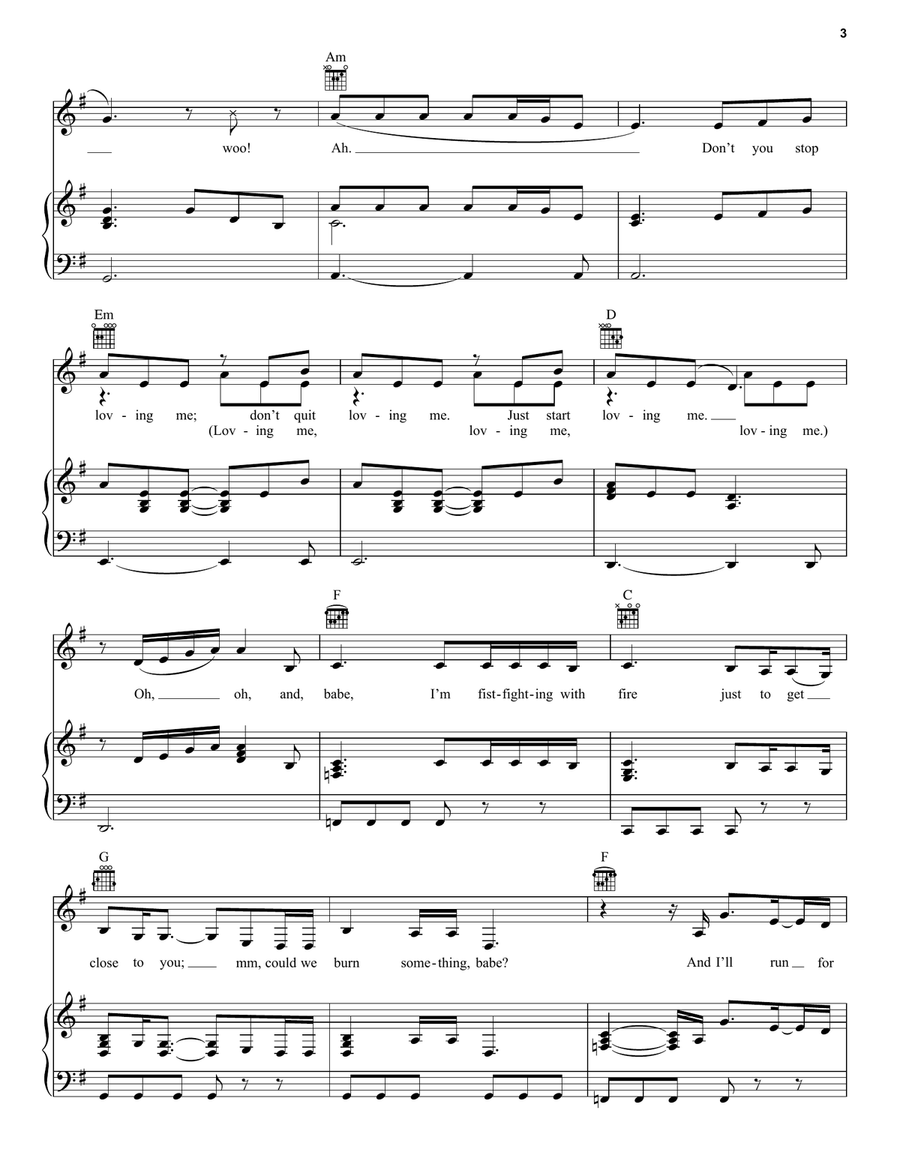 Love On The Brain Piano, Vocal, Guitar scores gallery preview page 3