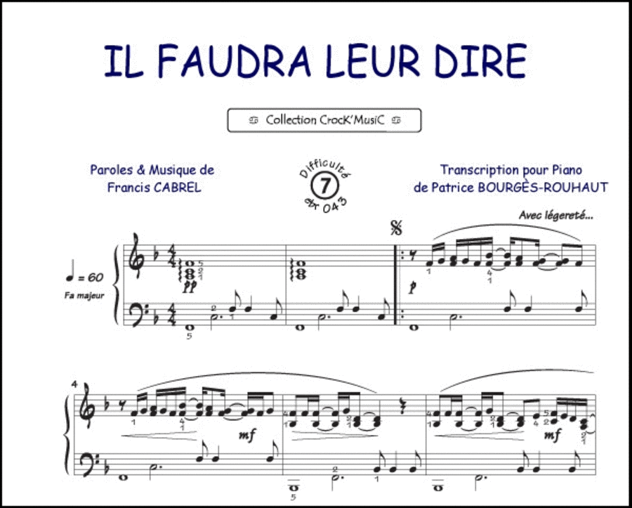 Il faudra leur dire (Collection CrocK'MusiC) image number null