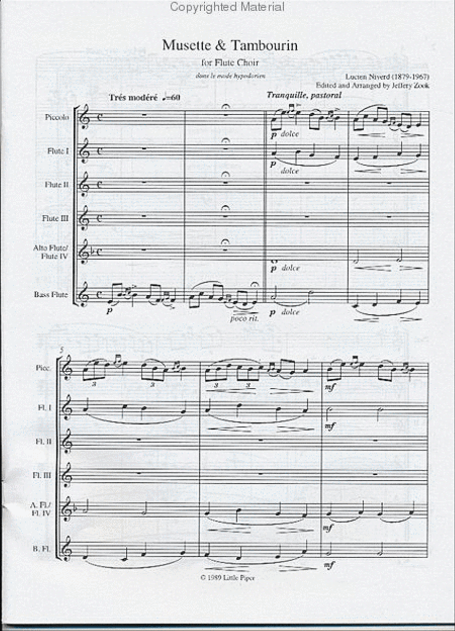 Musette and Tambourin Flute Choir scores gallery preview page 2