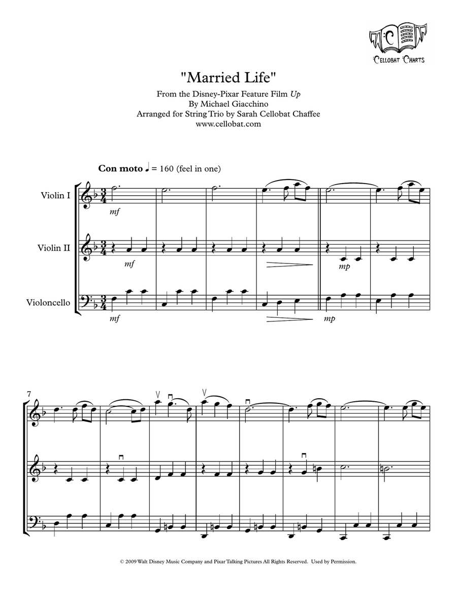 Married Life String Trio scores gallery preview page 1