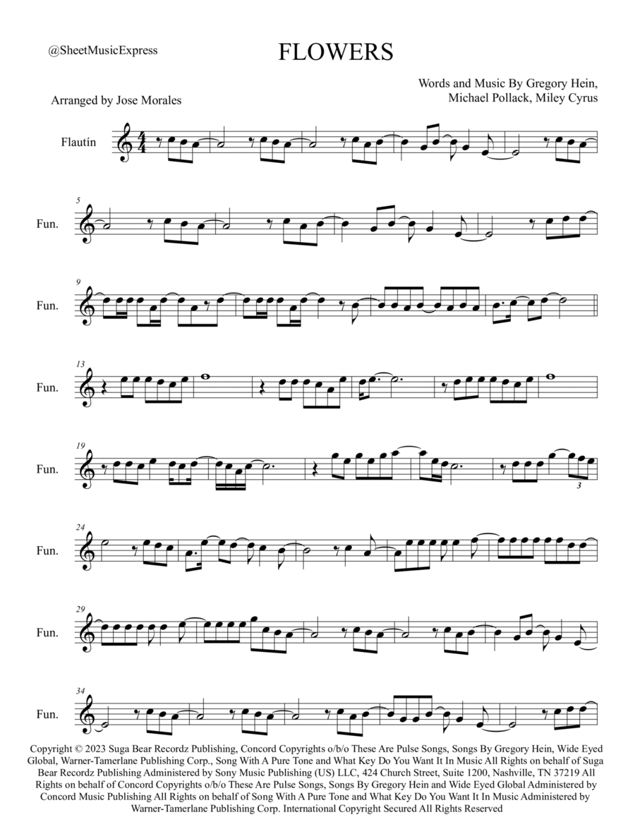 Flowers Piccolo scores gallery preview page 1