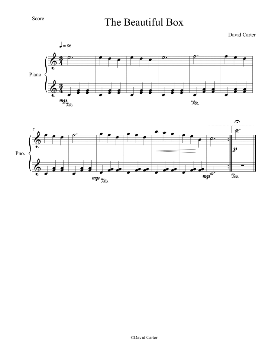 The Beautiful Box Easy Piano scores gallery preview page 1