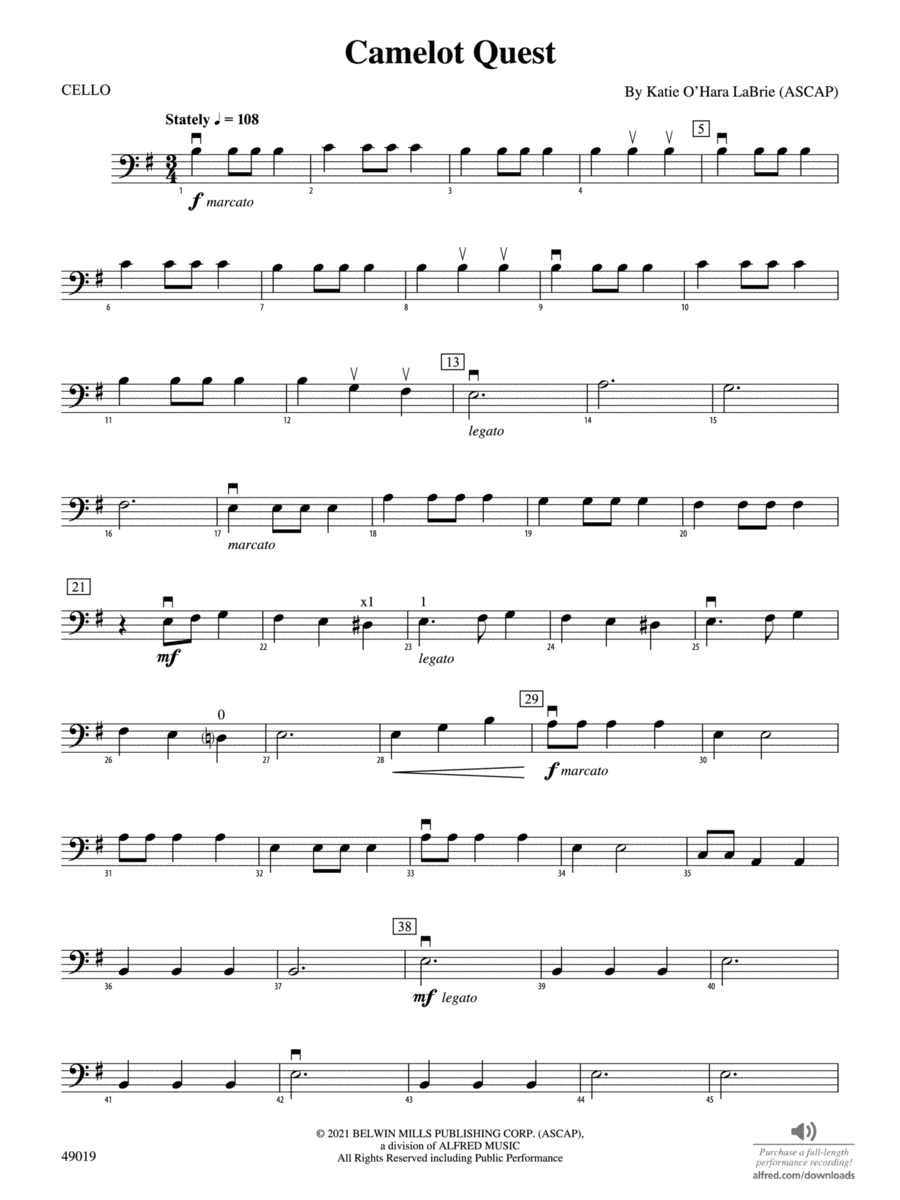Camelot Quest: Cello String Orchestra scores gallery preview page 1