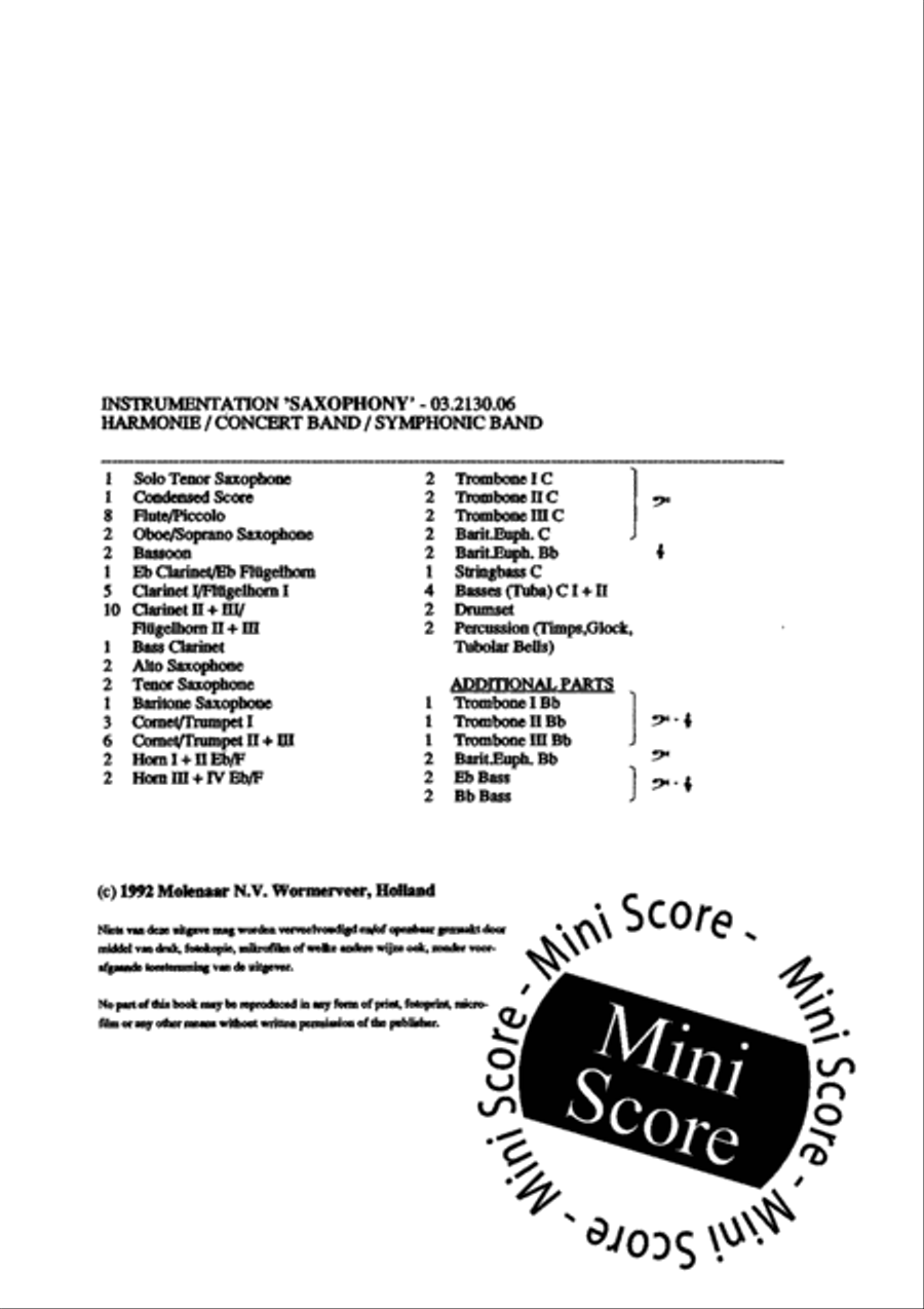 Saxophony Saxophony Fanfare Band scores gallery preview page 4