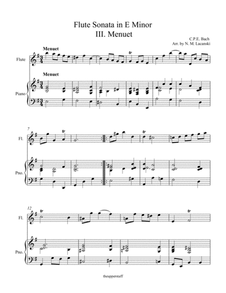 Flute Sonata in E Minor III. Menuet