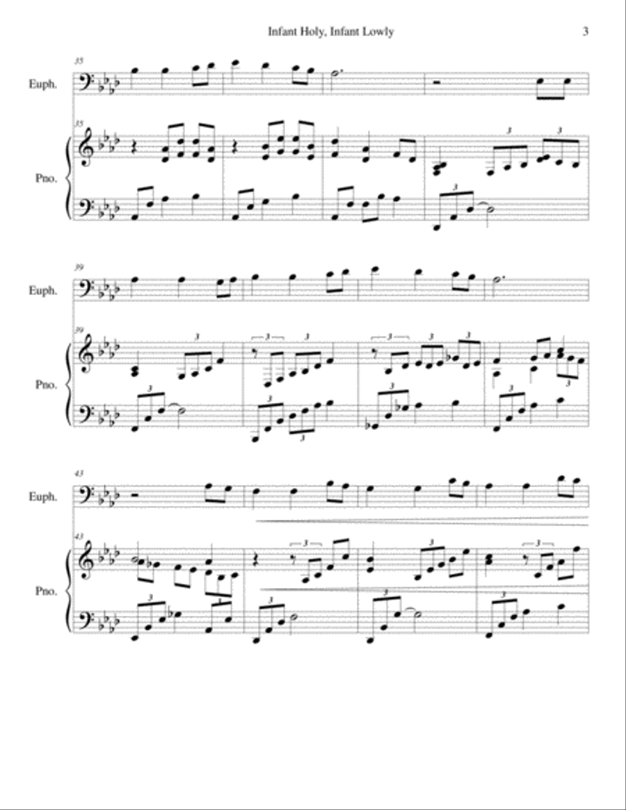 Infant Holy, Infant Lowly (euphonium/piano), arr. Brenda Portman Euphonium scores gallery preview page 3