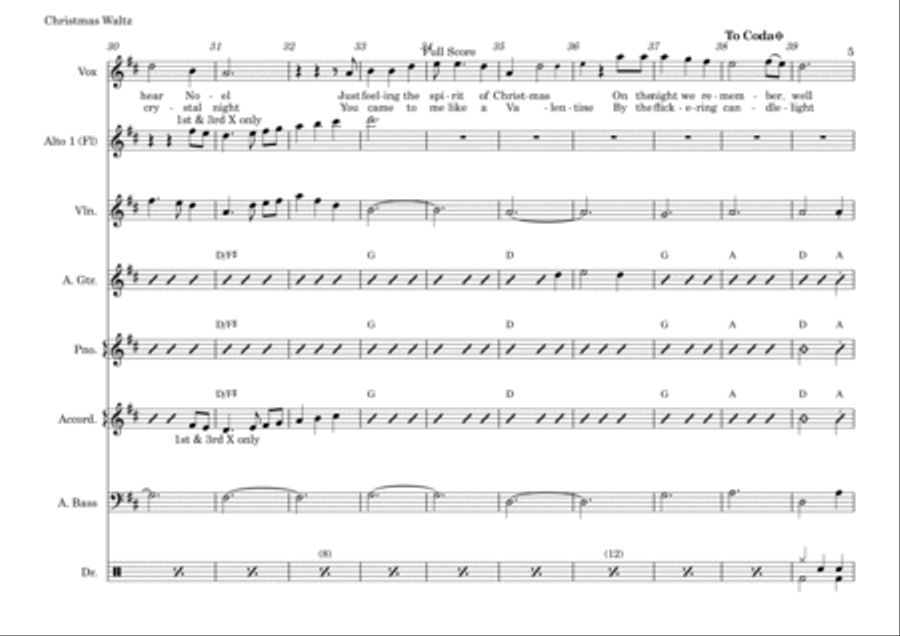 Christmas Waltz Flute scores gallery preview page 5