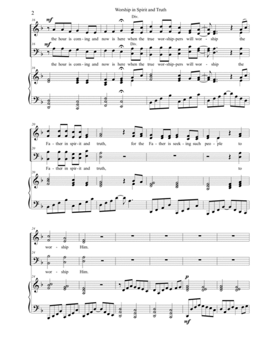 Worship in Spirit and Truth (2-part mixed, SAB, or SATB and Piano) image number null