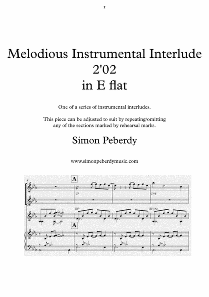 Instrumental Interludes, Book 2 (5 pieces), for 2 flutes, guitar and/or piano by Simon Peberdy image number null