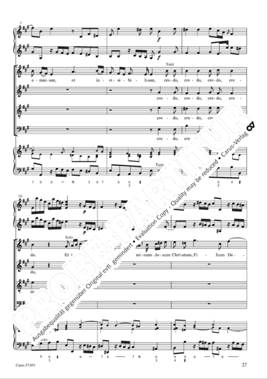Missa in A Major 4-Part scores gallery preview page 28
