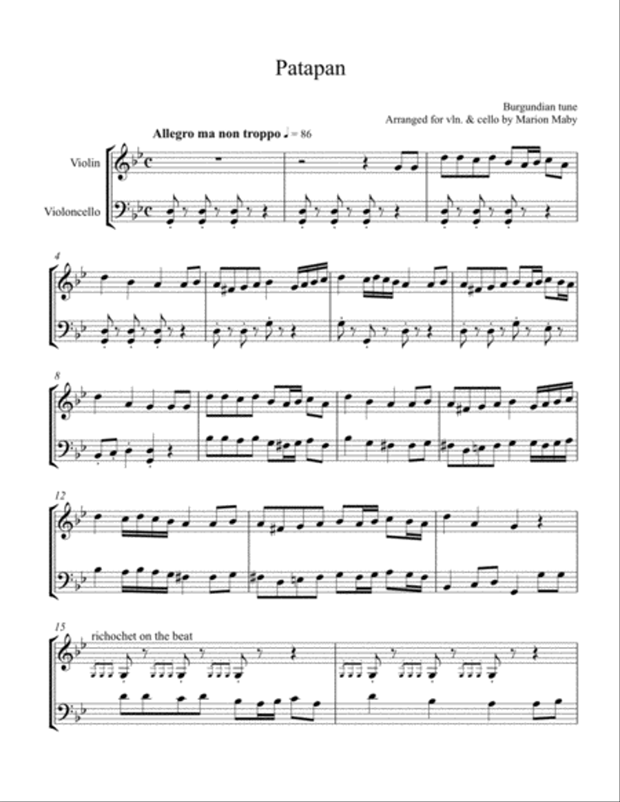 4 Christmas Duets for Vln & Cello, Bk. 3 String Duet scores gallery preview page 2