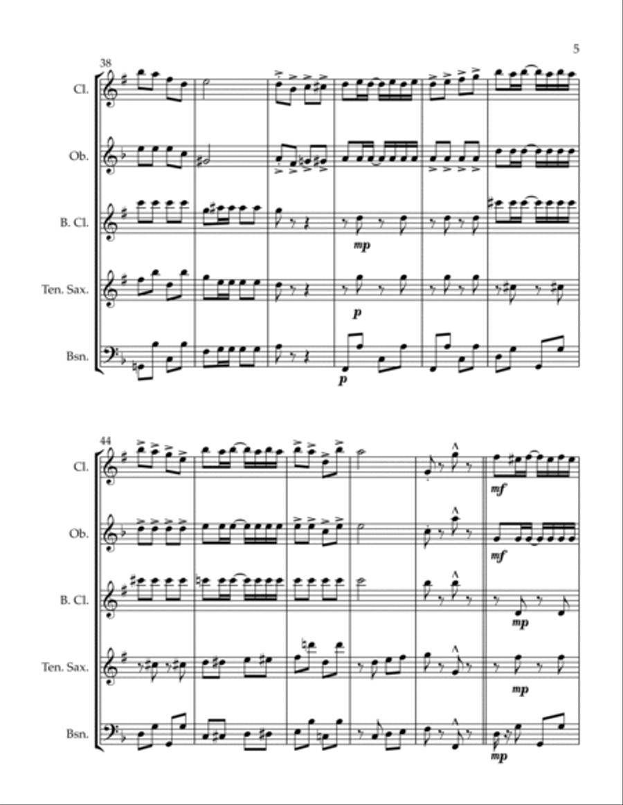 Lemons and Limes: A Sour Rag Woodwind Quintet scores gallery preview page 5