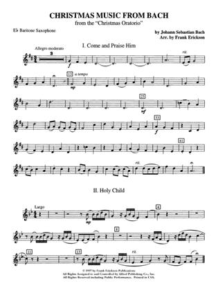 Christmas Music from Bach: E-flat Baritone Saxophone