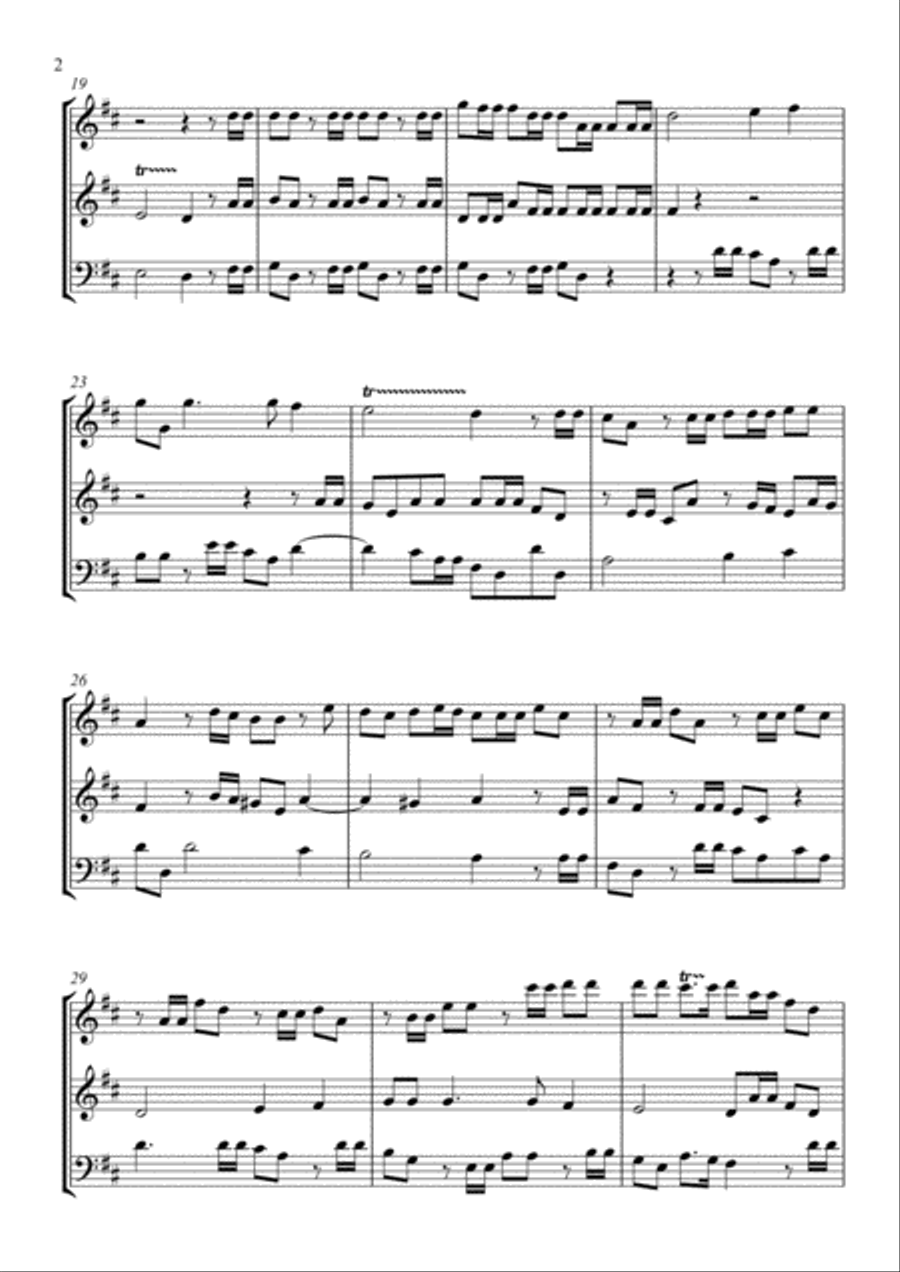 Haendel - Hallelujah (two oboes and bassoon) Woodwind Trio scores gallery preview page 2