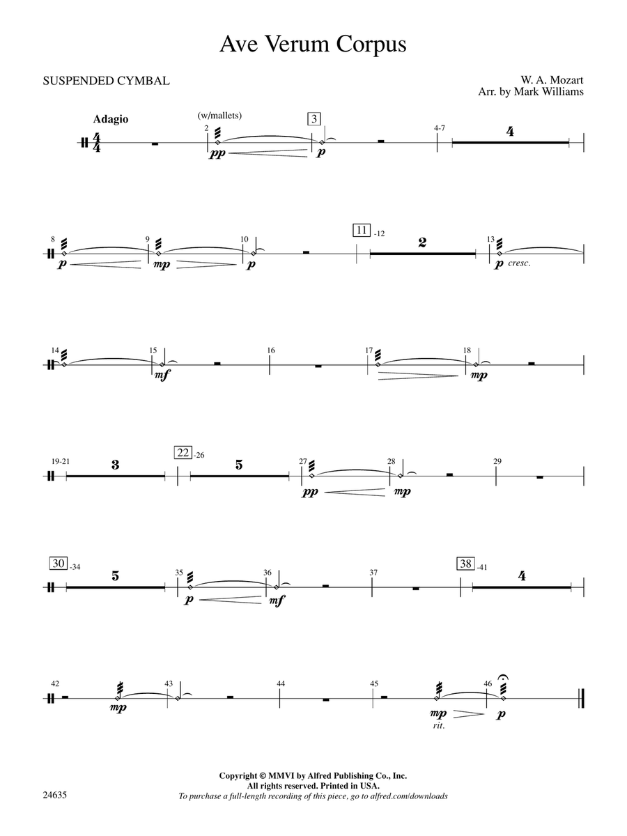 Ave Verum Corpus: Cymbals