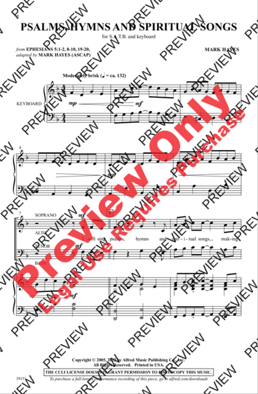 Psalms, Hymns, and Spiritual Songs 4-Part scores gallery preview page 2