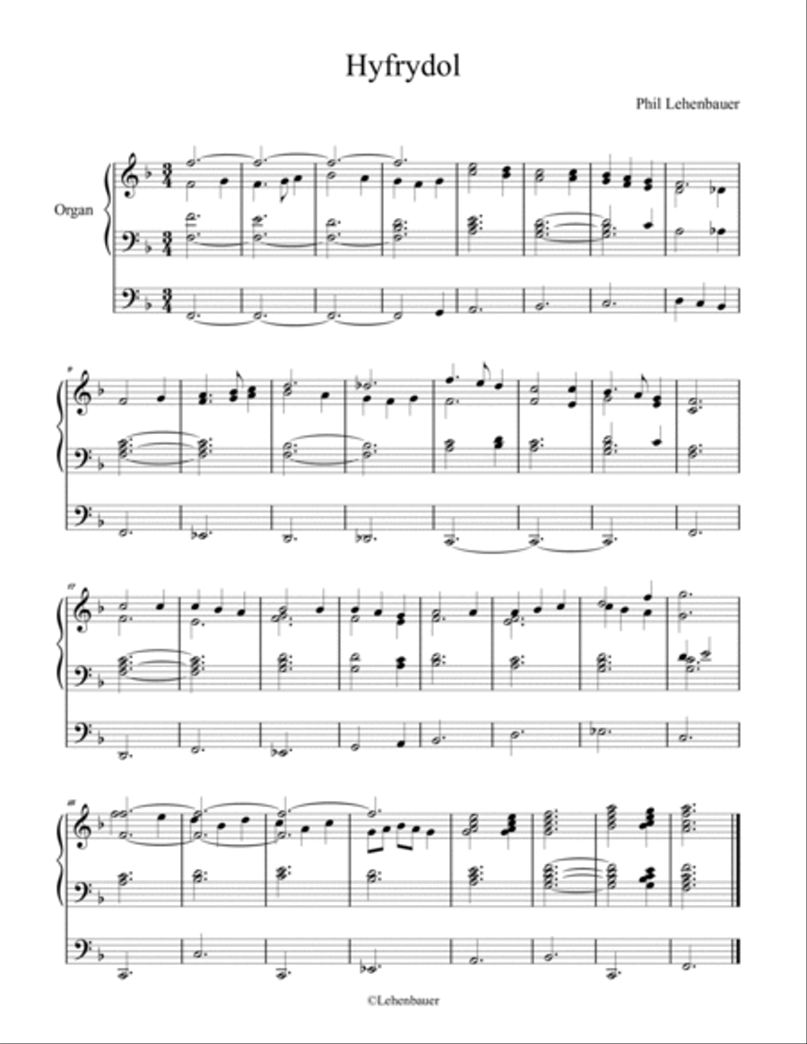 Hymn Variations 1, by Phil Lehenbauer Organ Solo scores gallery preview page 5