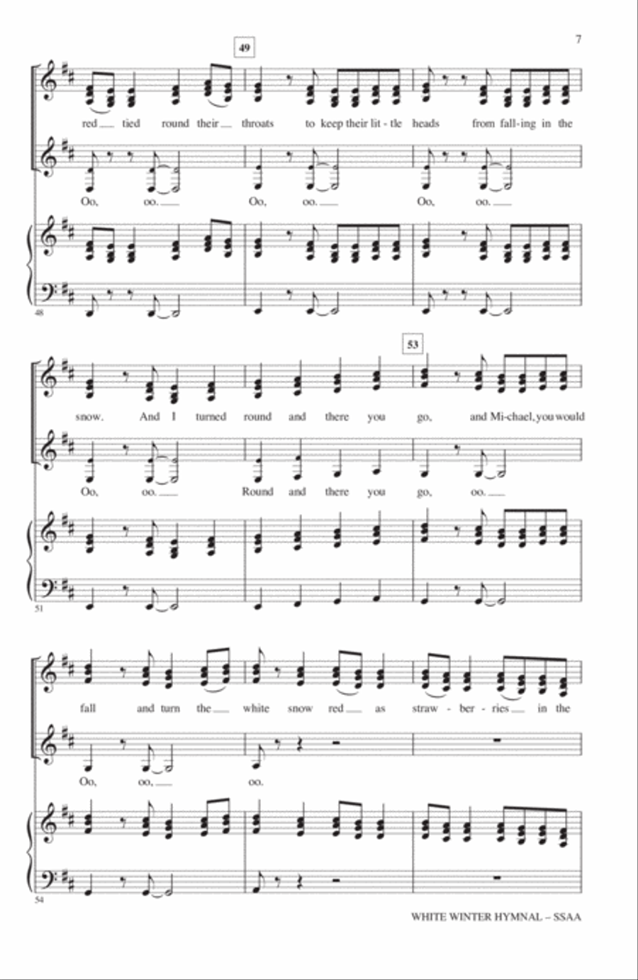 White Winter Hymnal (arr. Alan Billingsley) SSAA scores gallery preview page 6