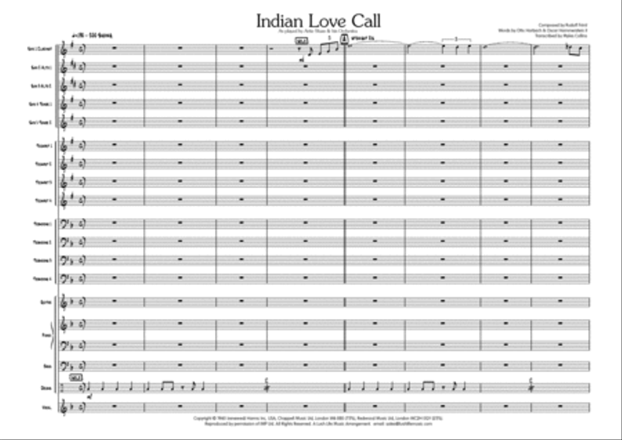 Indian Love Call Big Band scores gallery preview page 2