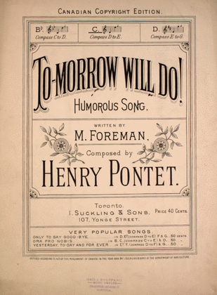Tomorrow Will Do! Humorous Song